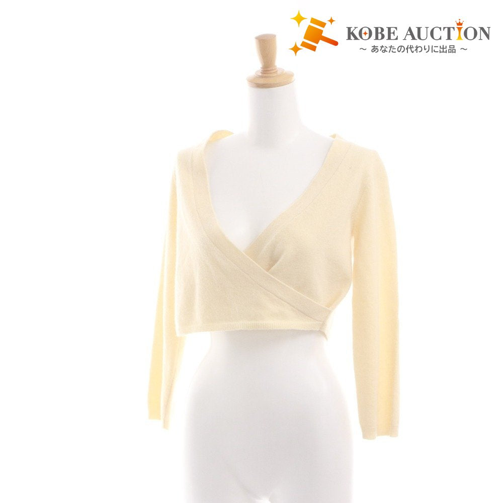 ■ DKNY DONNA KARAN Bolero Cardigan Long Sleeve Short Length Top Knit Open Women's P (Petite S-M equivalent) Ivory