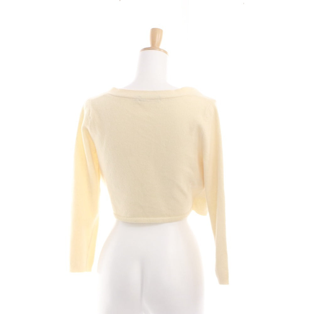 ■ DKNY DONNA KARAN Bolero Cardigan Long Sleeve Short Length Top Knit Open Women's P (Petite S-M equivalent) Ivory