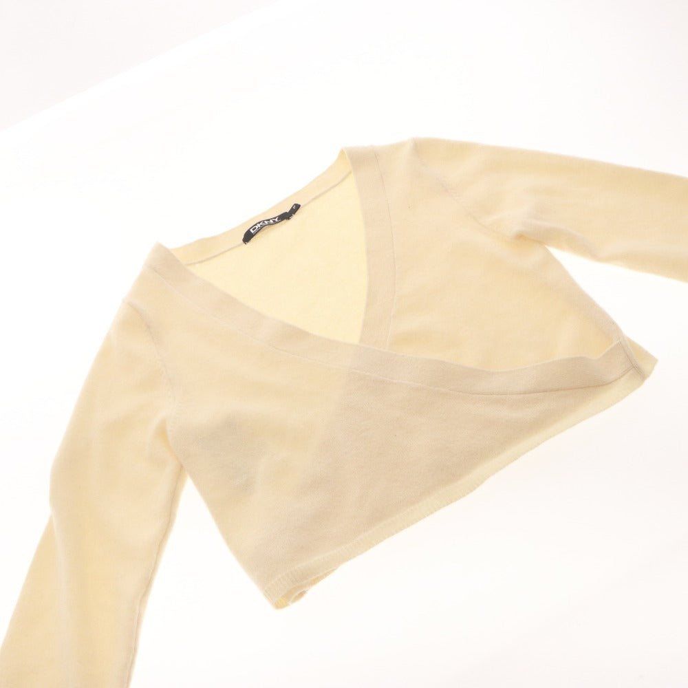 ■ DKNY DONNA KARAN Bolero Cardigan Long Sleeve Short Length Top Knit Open Women's P (Petite S-M equivalent) Ivory