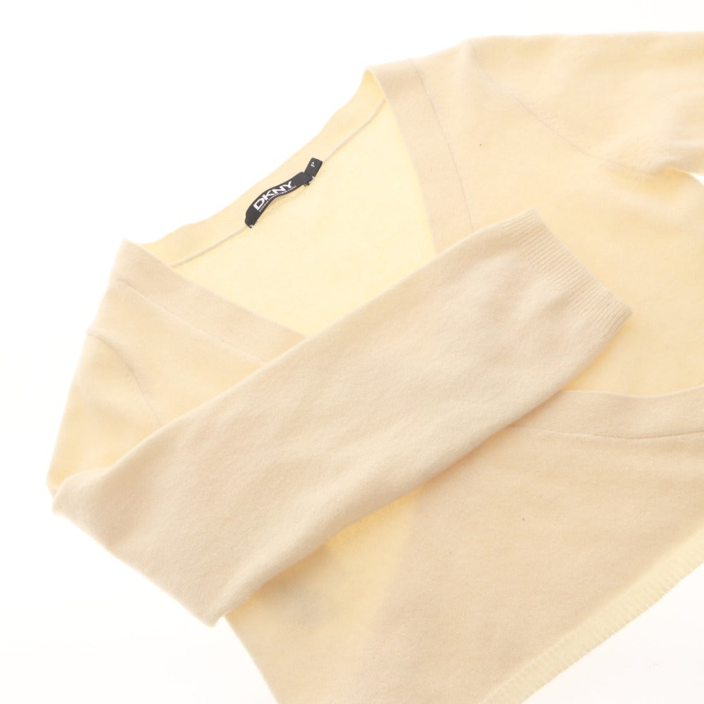 ■ DKNY DONNA KARAN Bolero Cardigan Long Sleeve Short Length Top Knit Open Women's P (Petite S-M equivalent) Ivory