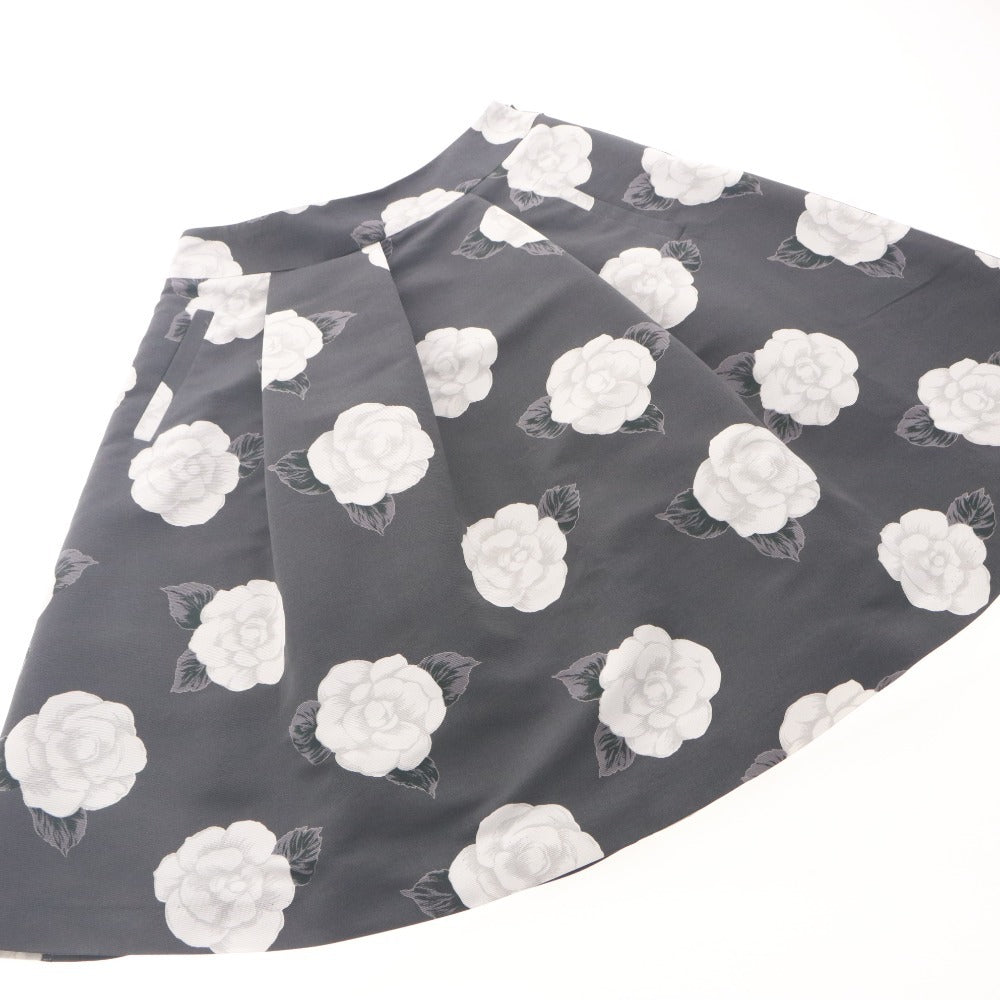 ■ M'S GRACY Flare Skirt Knee-Length Bottom Floral Print Made in Japan EA-527701-2 Women's 38 (M equivalent) White Gray