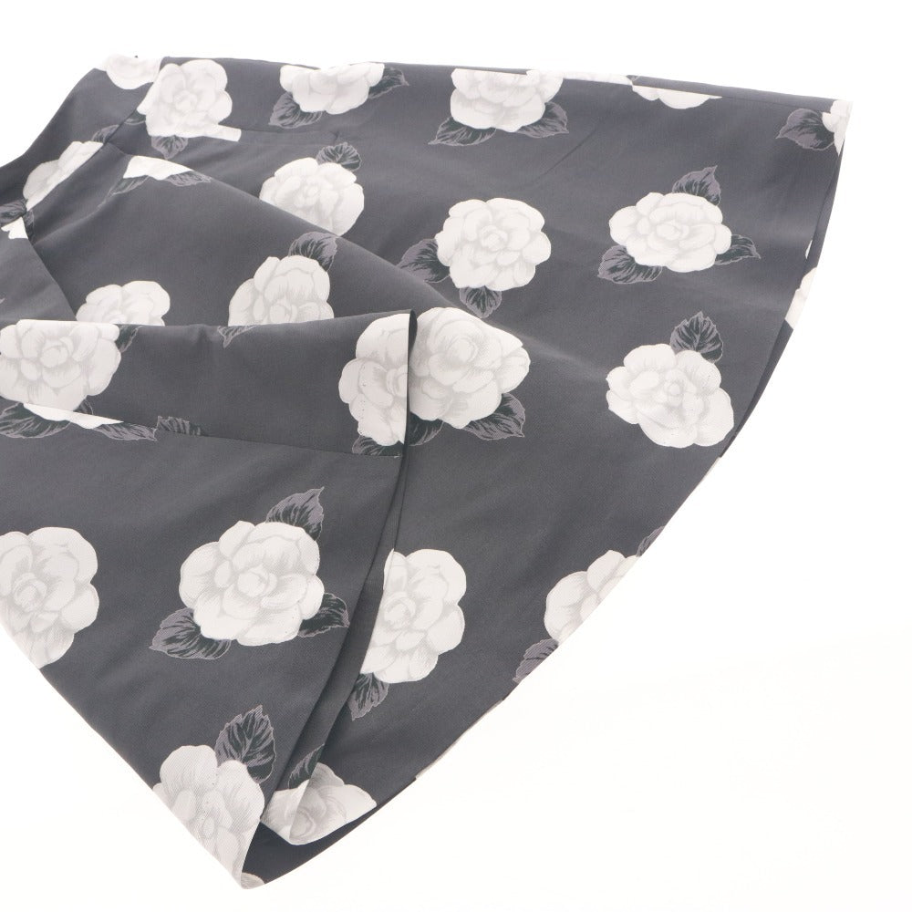 ■ M'S GRACY Flare Skirt Knee-Length Bottom Floral Print Made in Japan EA-527701-2 Women's 38 (M equivalent) White Gray