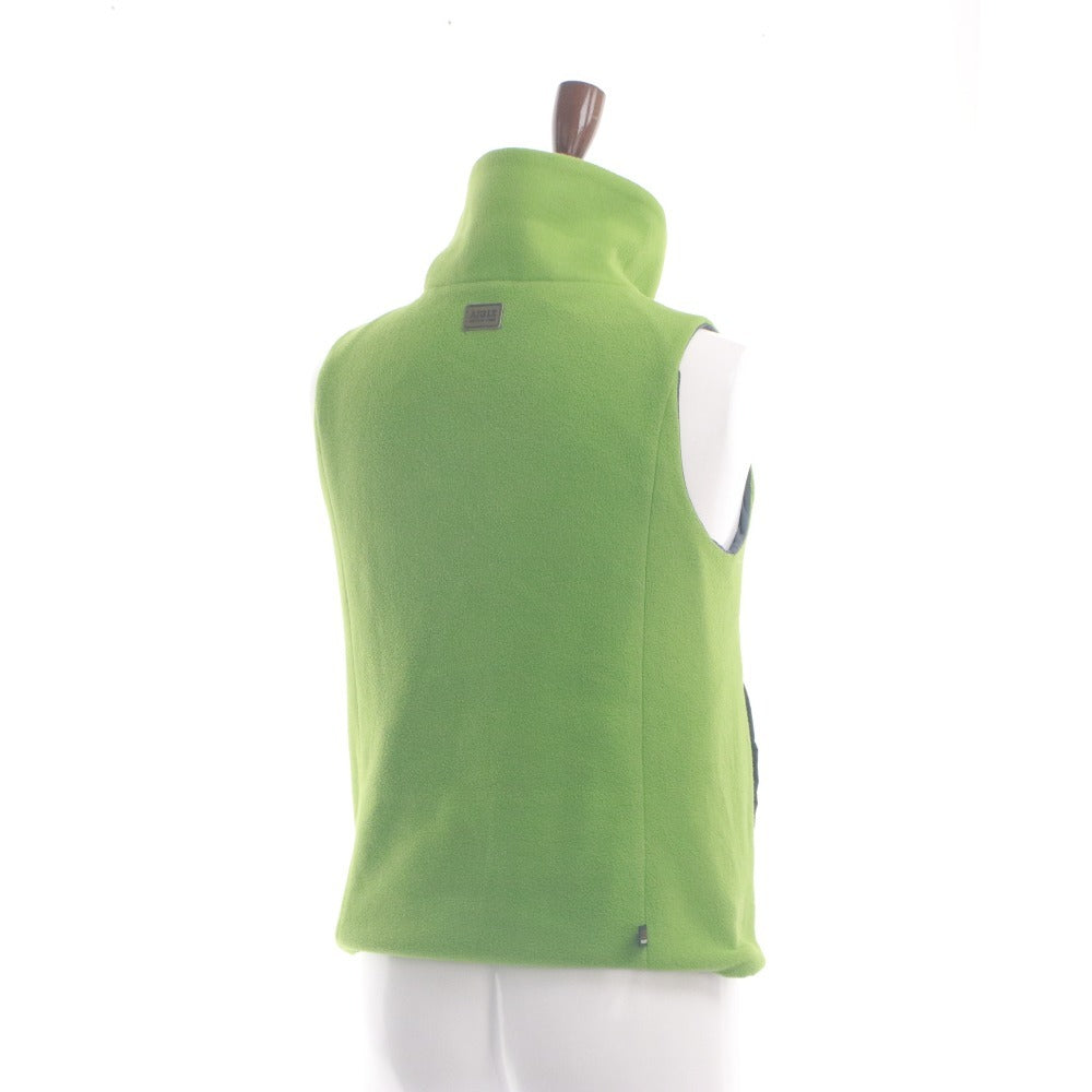 ■ AIGLE Reversible Vest Nylon x Fleece High Neck 2-Way Top Outerwear Women's Men's M Green Navy