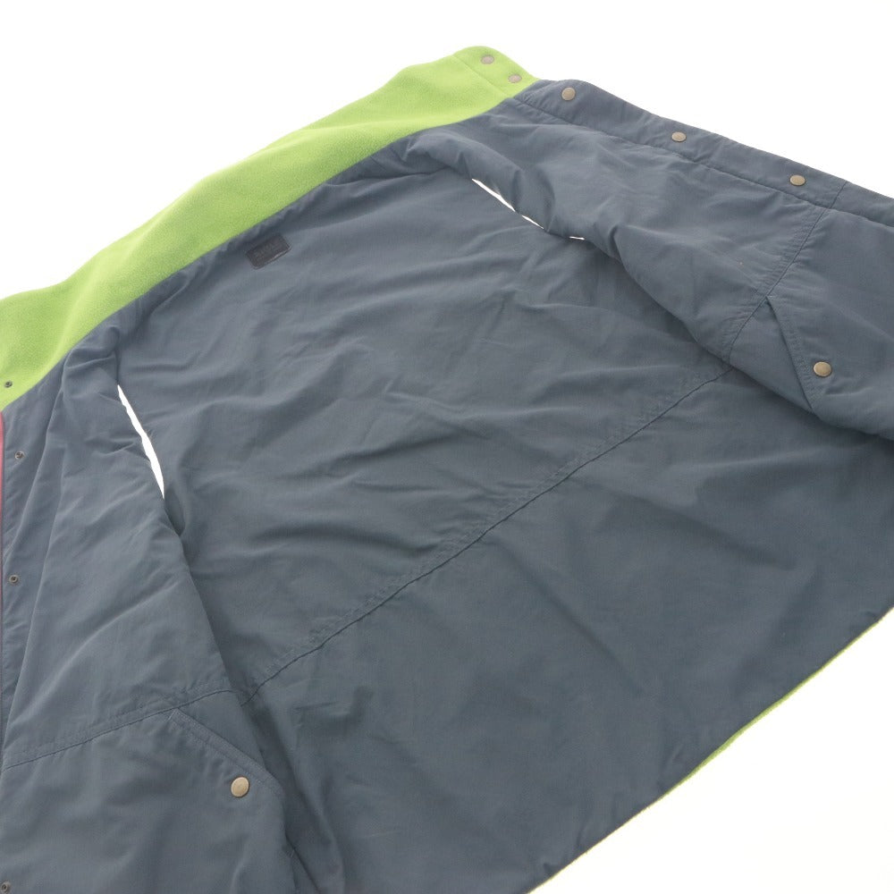■ AIGLE Reversible Vest Nylon x Fleece High Neck 2-Way Top Outerwear Women's Men's M Green Navy