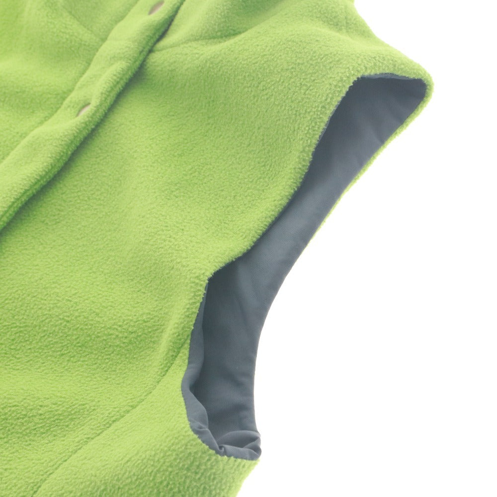 ■ AIGLE Reversible Vest Nylon x Fleece High Neck 2-Way Top Outerwear Women's Men's M Green Navy