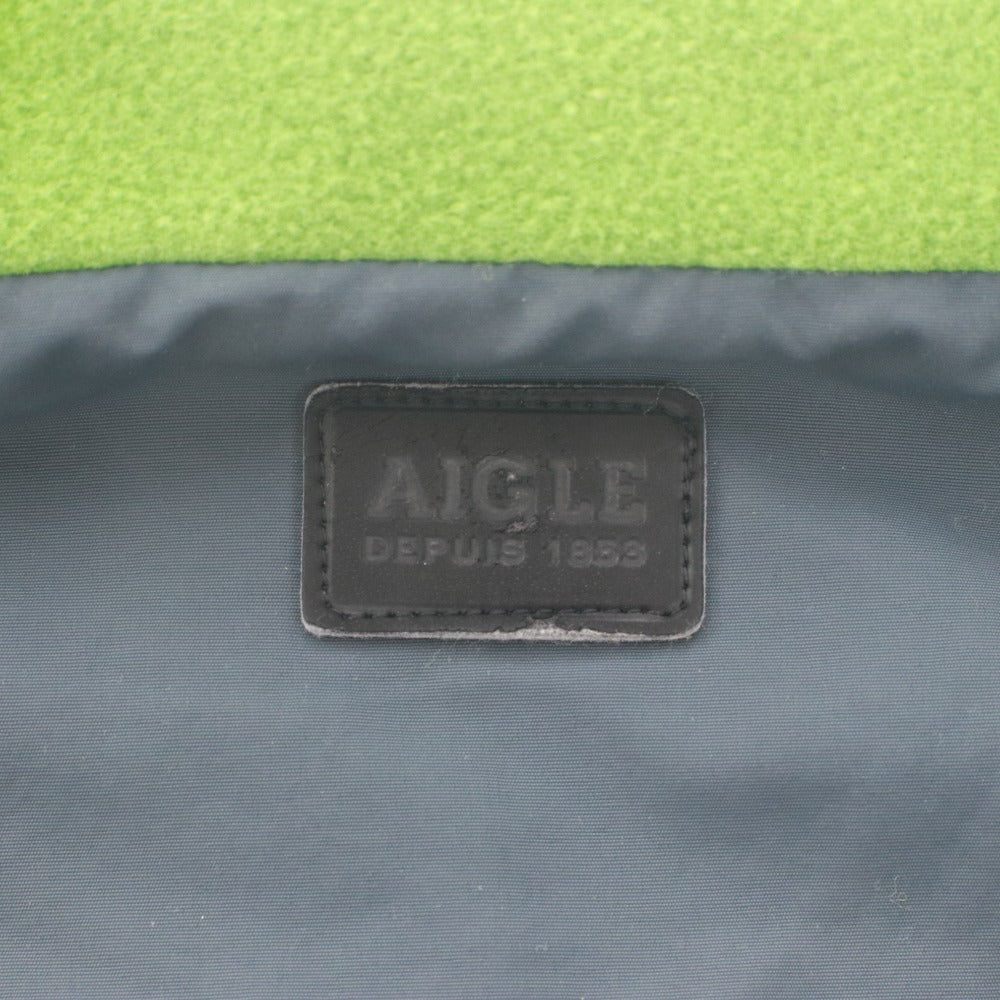 ■ AIGLE Reversible Vest Nylon x Fleece High Neck 2-Way Top Outerwear Women's Men's M Green Navy
