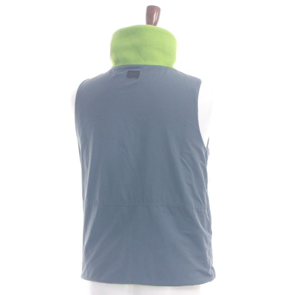 ■ AIGLE Reversible Vest Nylon x Fleece High Neck 2-Way Top Outerwear Women's Men's M Green Navy