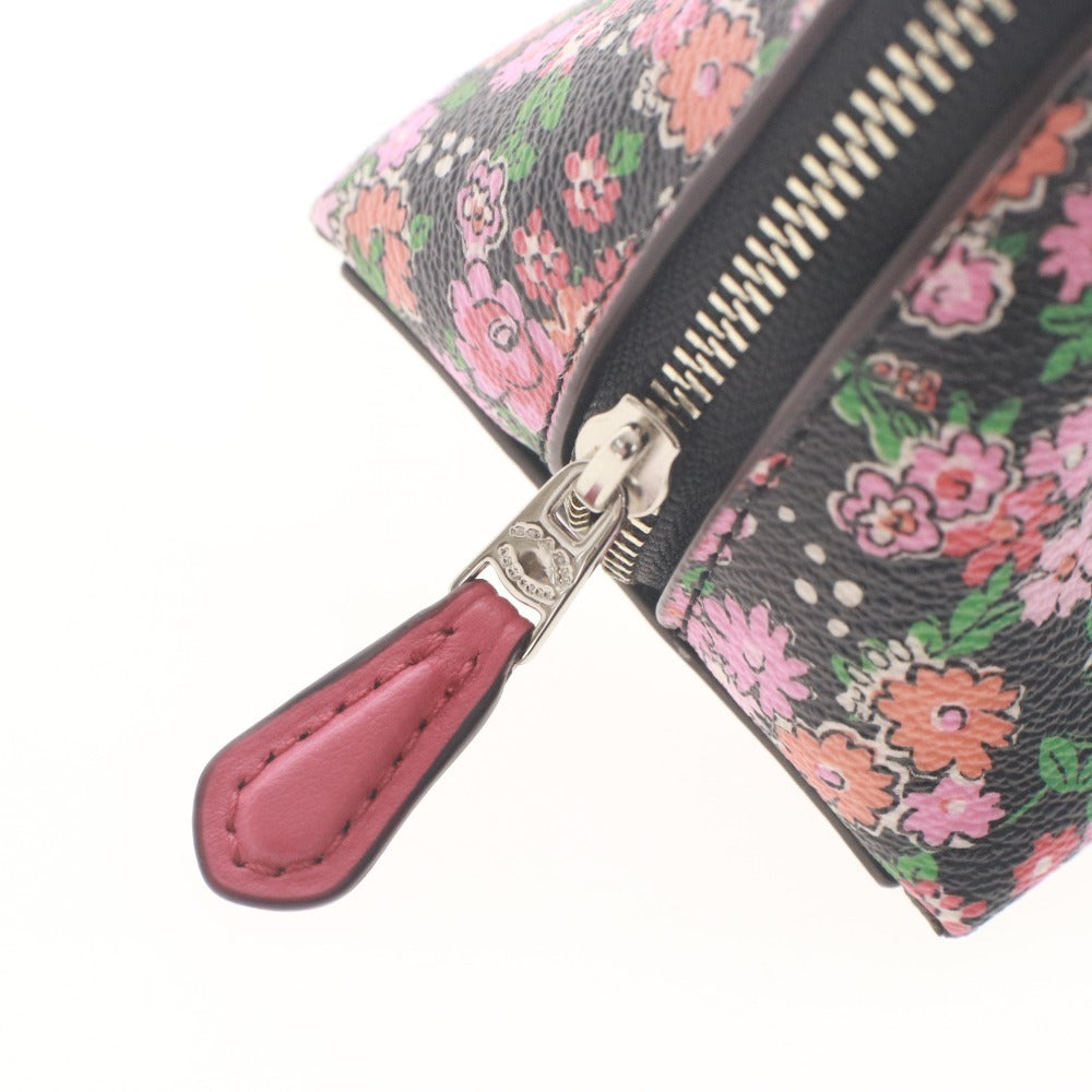 ■ COACH Cosmetic Pouch F57597 Floral Logo Horse and Carriage Cosmetic Case Small Item Holder Women's Multi-color Black Pink Orange Red, etc.