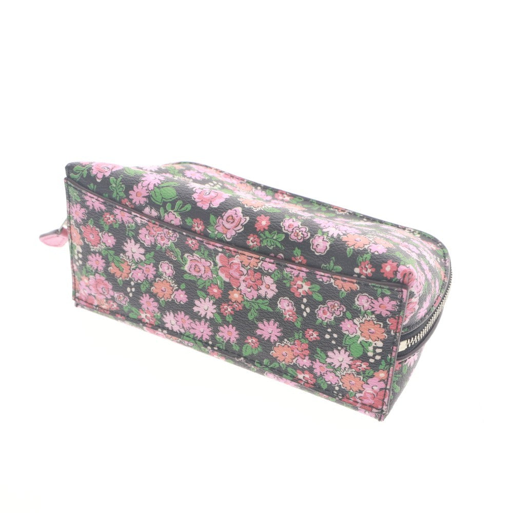 ■ COACH Cosmetic Pouch F57597 Floral Logo Horse and Carriage Cosmetic Case Small Item Holder Women's Multi-color Black Pink Orange Red, etc.