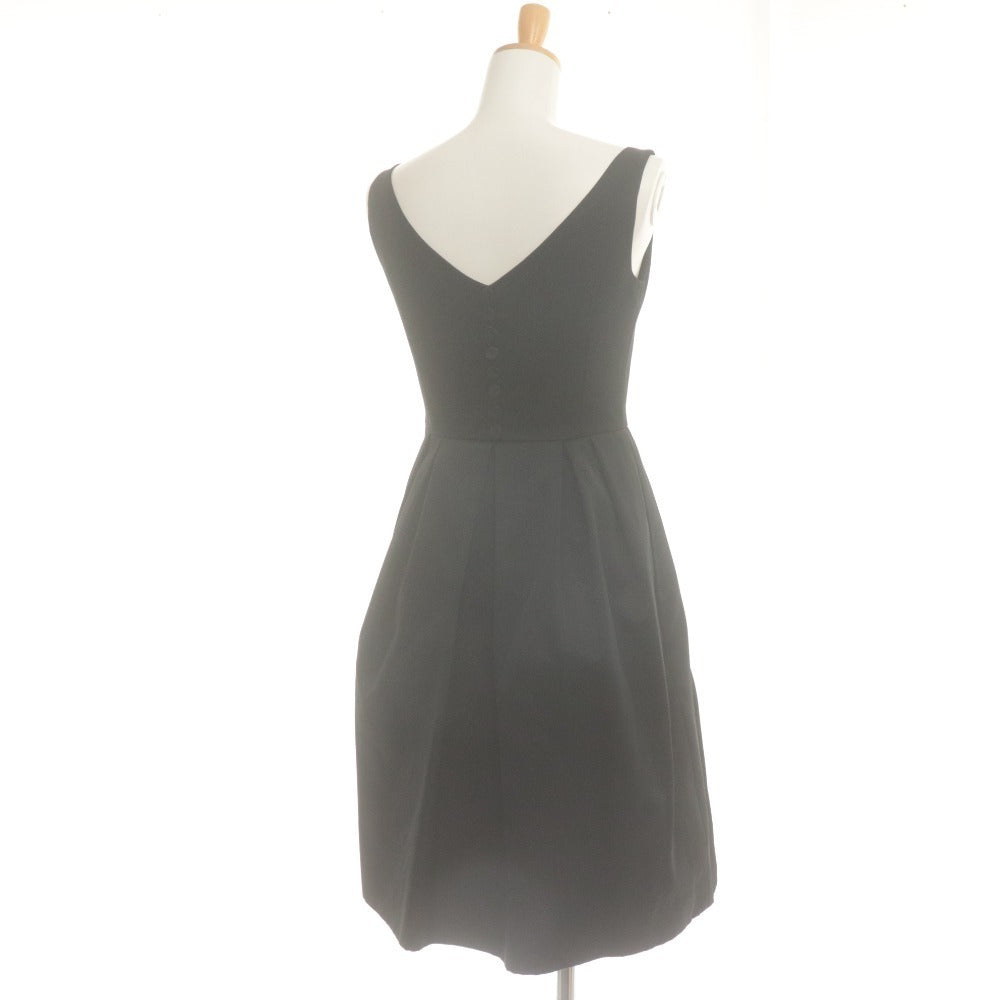 ■ FOXY Dress Sleeveless Knee-Length Top Bottom Silk Blend Ribbon Ladies 38 (M size equivalent) Black