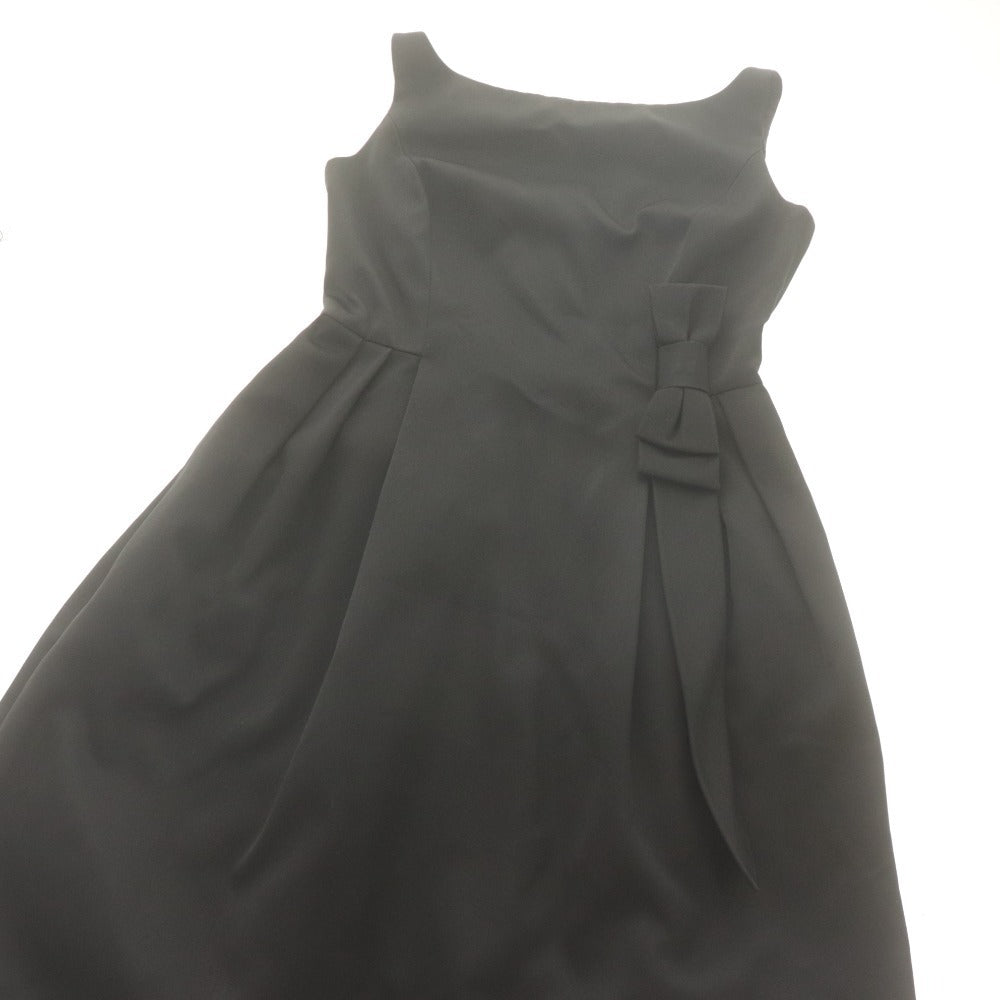 ■ FOXY Dress Sleeveless Knee-Length Top Bottom Silk Blend Ribbon Ladies 38 (M size equivalent) Black