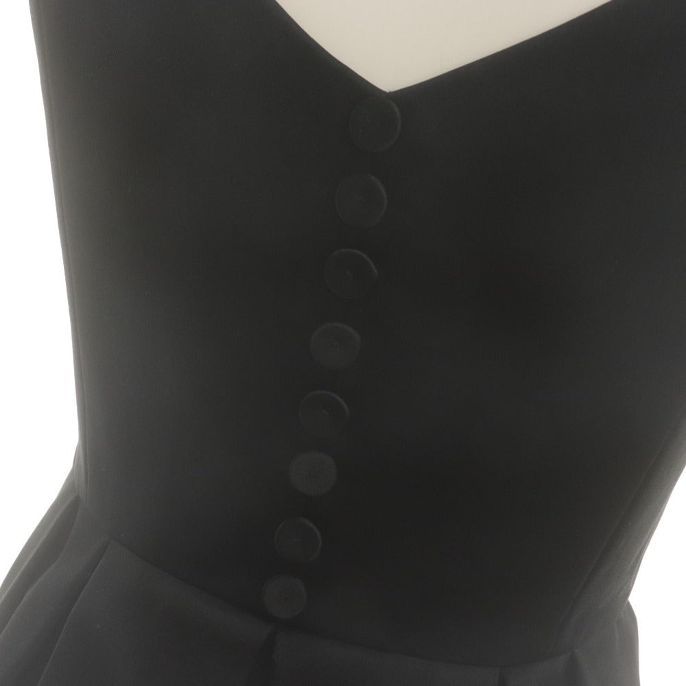 ■ FOXY Dress Sleeveless Knee-Length Top Bottom Silk Blend Ribbon Ladies 38 (M size equivalent) Black