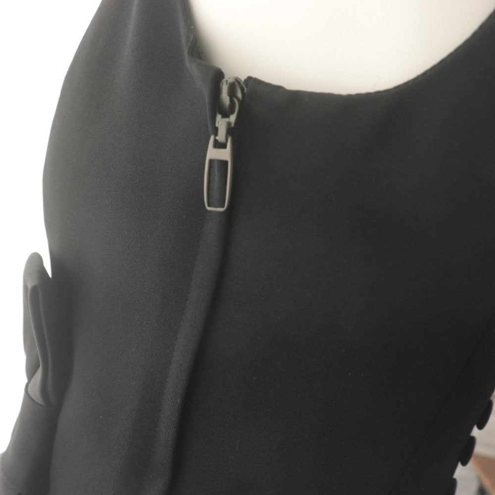 ■ FOXY Dress Sleeveless Knee-Length Top Bottom Silk Blend Ribbon Ladies 38 (M size equivalent) Black