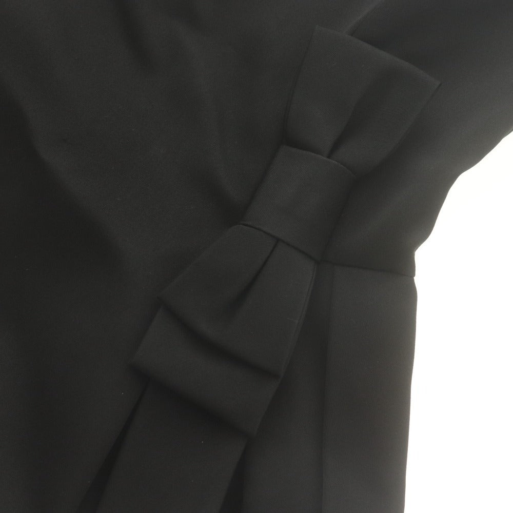 ■ FOXY Dress Sleeveless Knee-Length Top Bottom Silk Blend Ribbon Ladies 38 (M size equivalent) Black