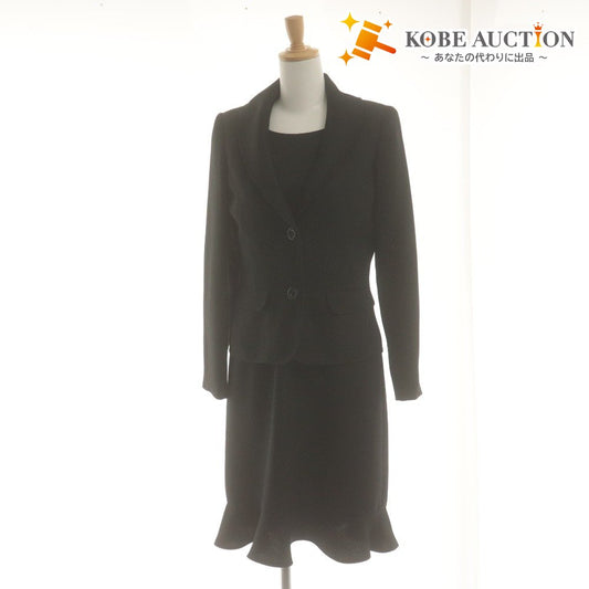 ■ Spiel Formal Dress Suit Set, Jacket Long Sleeve & Sleeveless, Glitter Detail, Women's 11AR (equivalent to L), Black, Excellent Condition