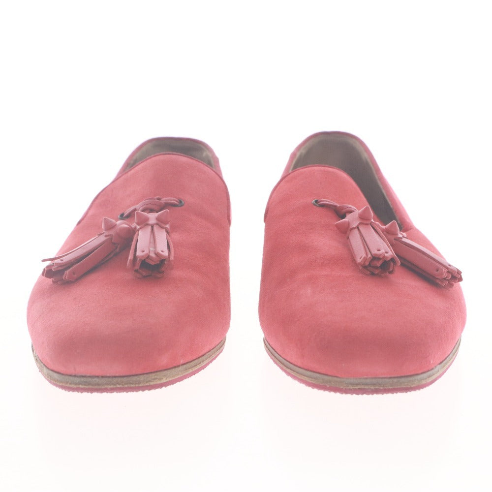 ■ クリスチャン ルブタン Christian Louboutin ローファー 靴 タッセル スエード メンズ 39(24~24.5相当）レッド
