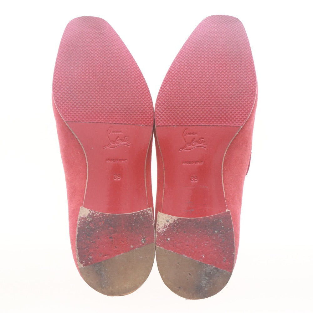■ クリスチャン ルブタン Christian Louboutin ローファー 靴 タッセル スエード メンズ 39(24~24.5相当）レッド