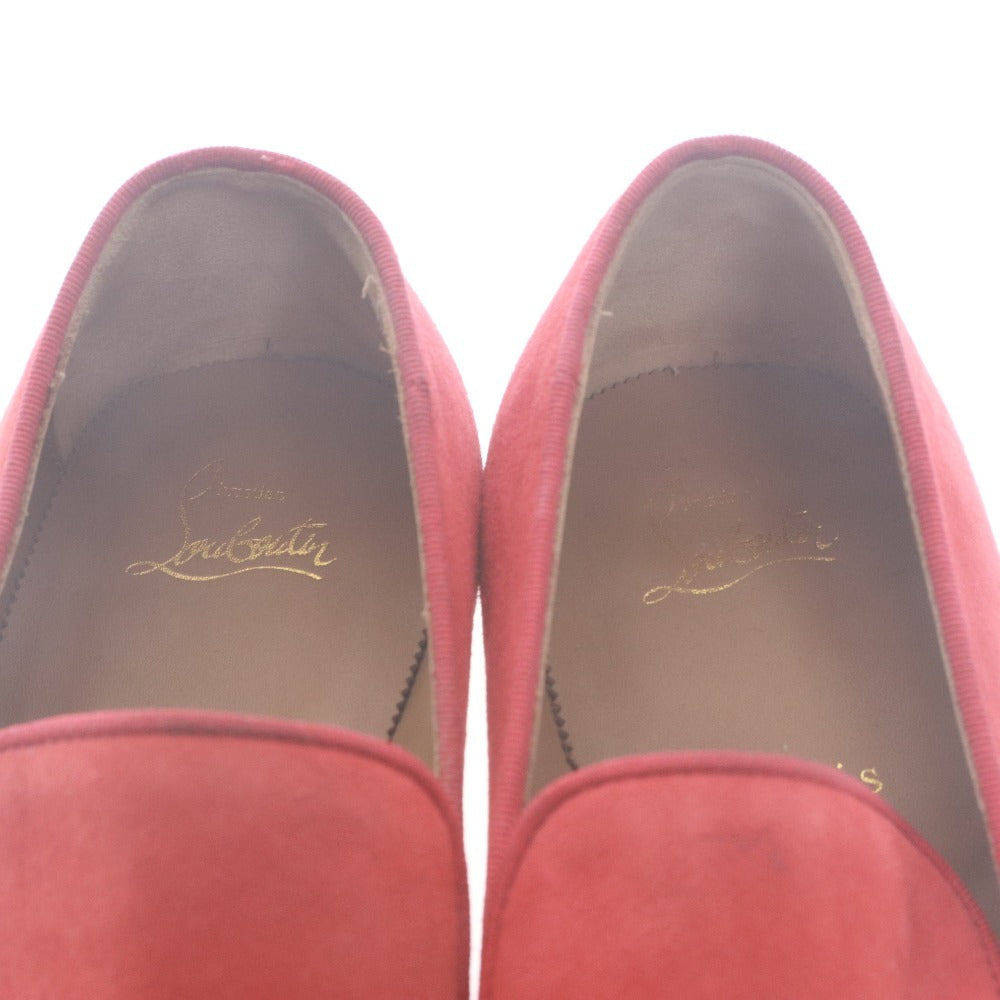 ■ クリスチャン ルブタン Christian Louboutin ローファー 靴 タッセル スエード メンズ 39(24~24.5相当）レッド
