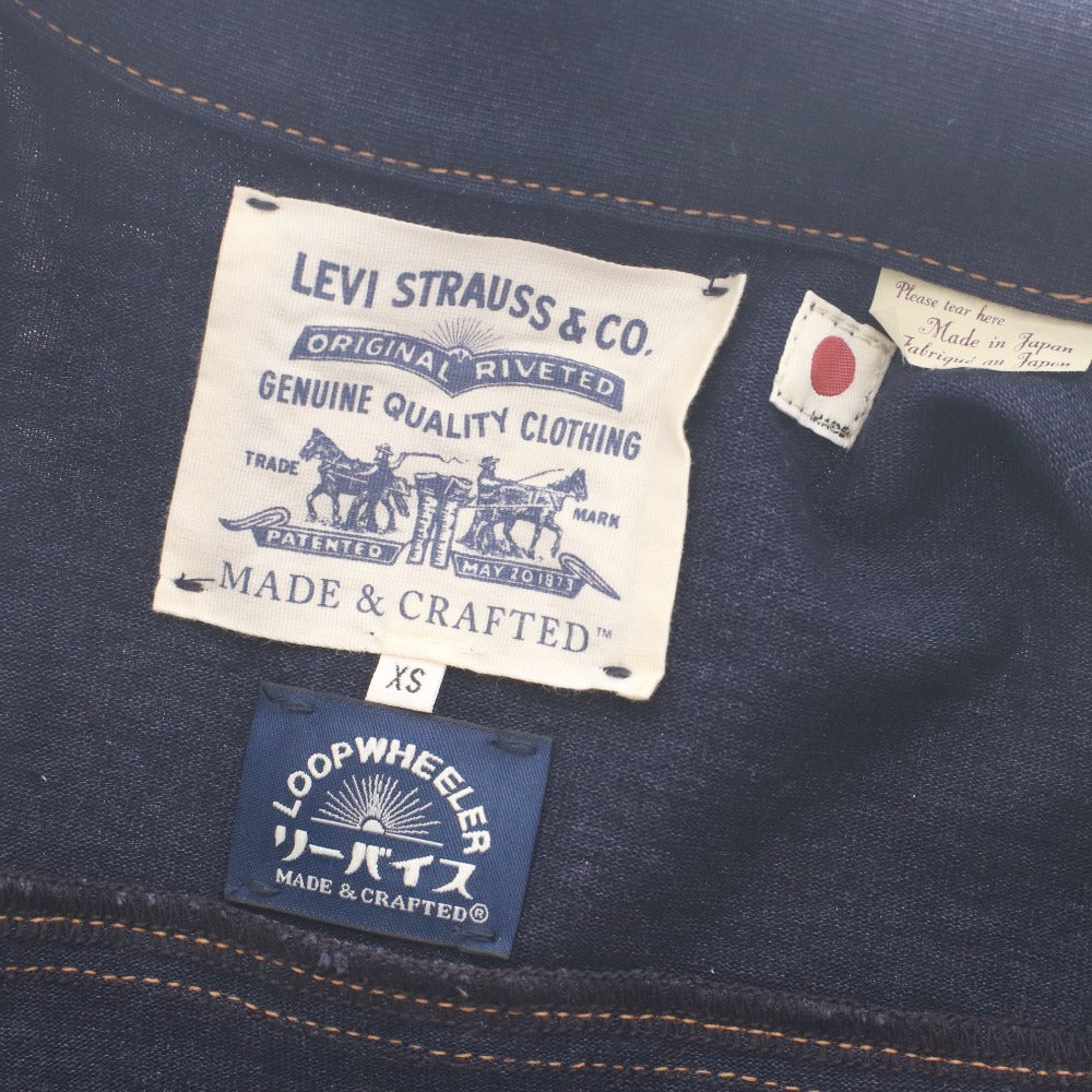 ■ ループウィラー × リーバイス LOOPWHEELER × Levi's ジャケット コラボ インディコ デニム 日本製 クラフテッド メンズ XS ネイビー