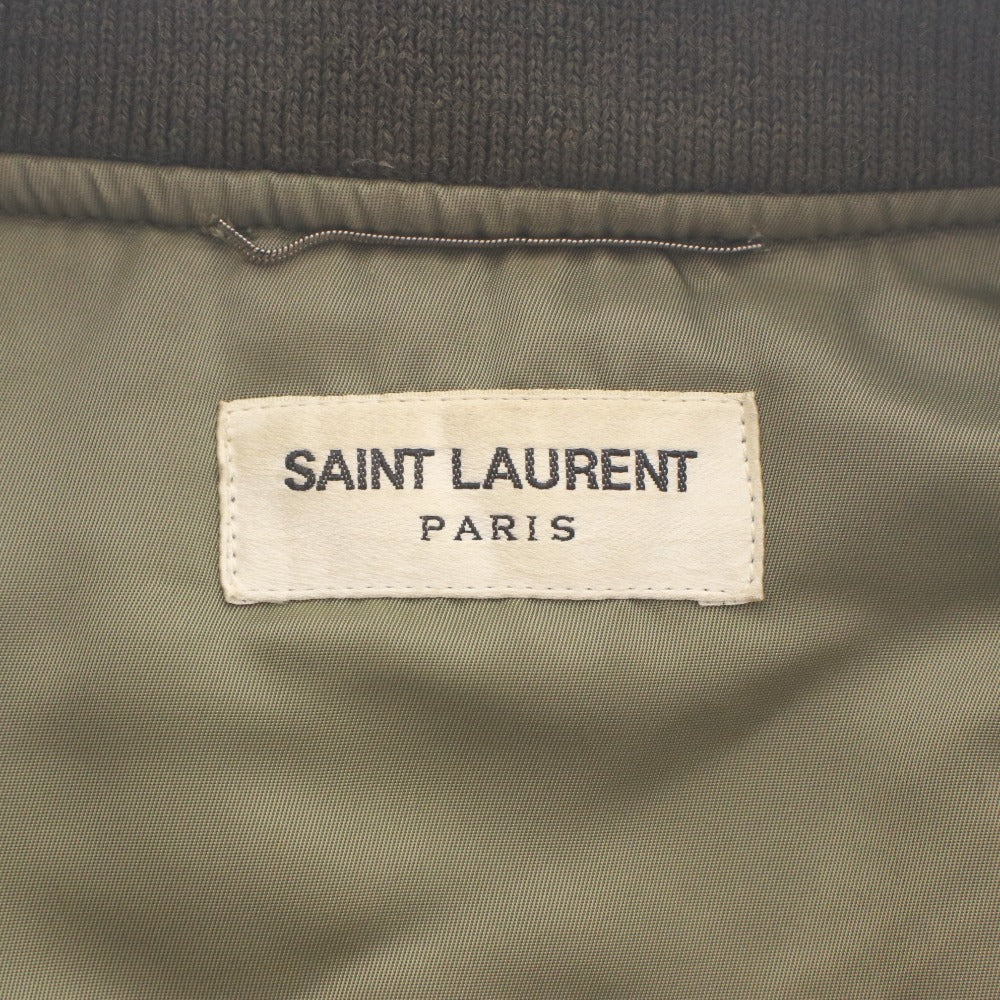 ■ サンローラン Saint Laurent ジャケット 長袖 397643 Y5301 アウター MA-1 クラシック ボンバー フライト メンズ 44(S~M相当) カーキ