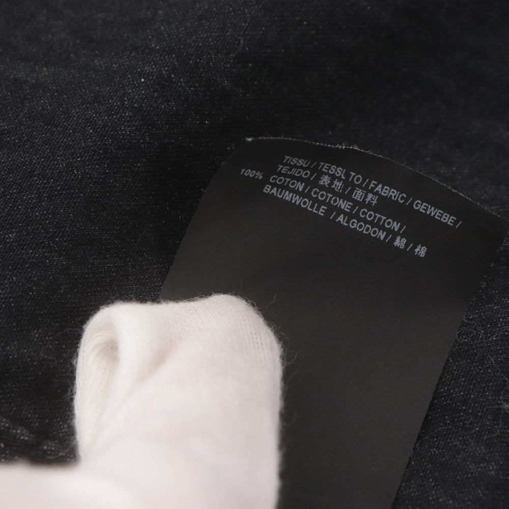 ■ Saint Laurent サンローラン シャツ トップス 襟 長袖 ボタン 胸ポケット 無地 メンズ S ブラック 未使用