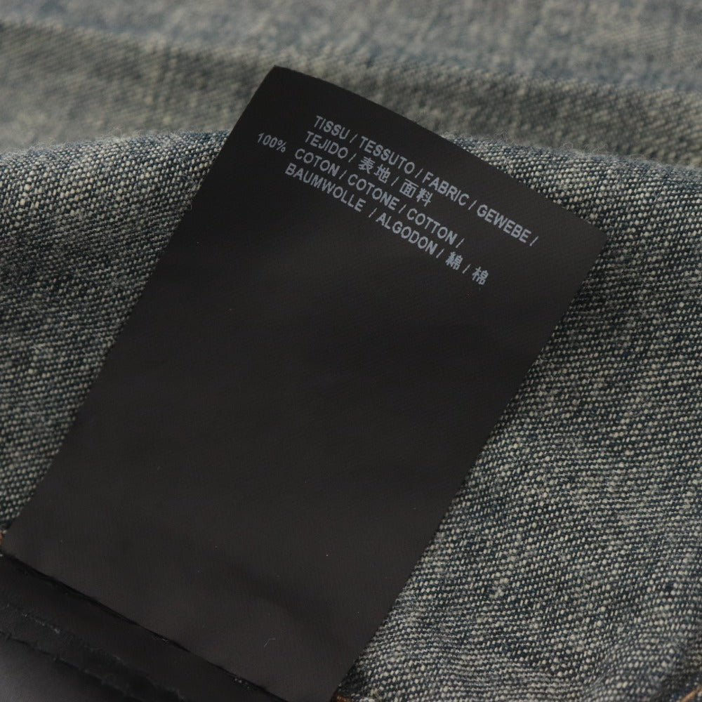■ Saint Laurent サンローラン デニムシャツ トップス 襟 長袖 ボタン 胸ポケット メンズ XS ダークネイビー系 未使用