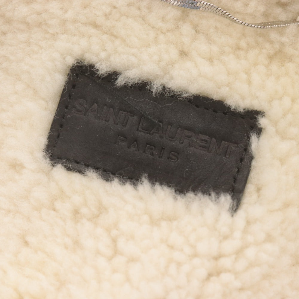 ■ Saint Laurent サンローラン デニムジャケット アウター ボタン ポケット 裏起毛 メンズ S ネイビー系 未使用