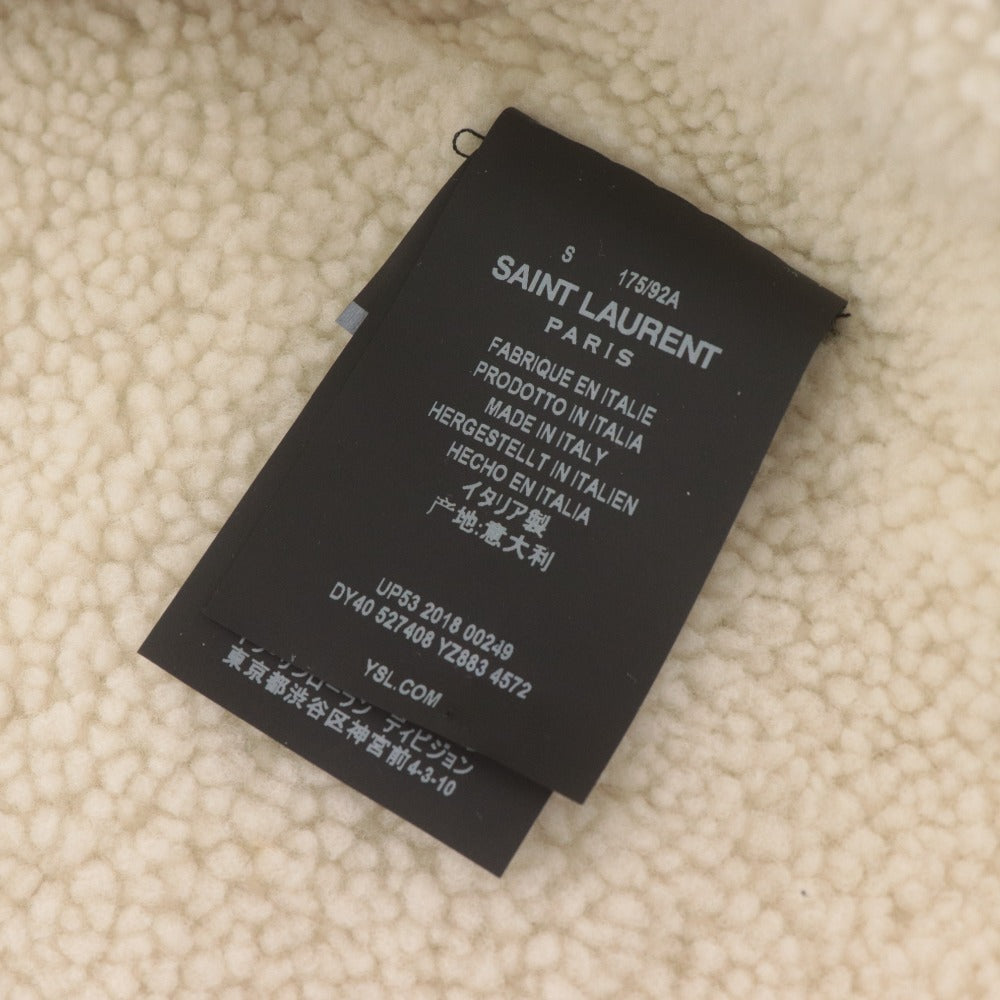 ■ Saint Laurent サンローラン デニムジャケット アウター ボタン ポケット 裏起毛 メンズ S ネイビー系 未使用
