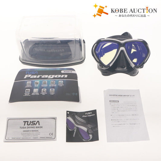 ■ TUSA ツサ マスク パラゴン M2001SQB ダイビングマスク スキューバー マリンスポーツ ブラック ホワイト ケース付き 新品 未使用