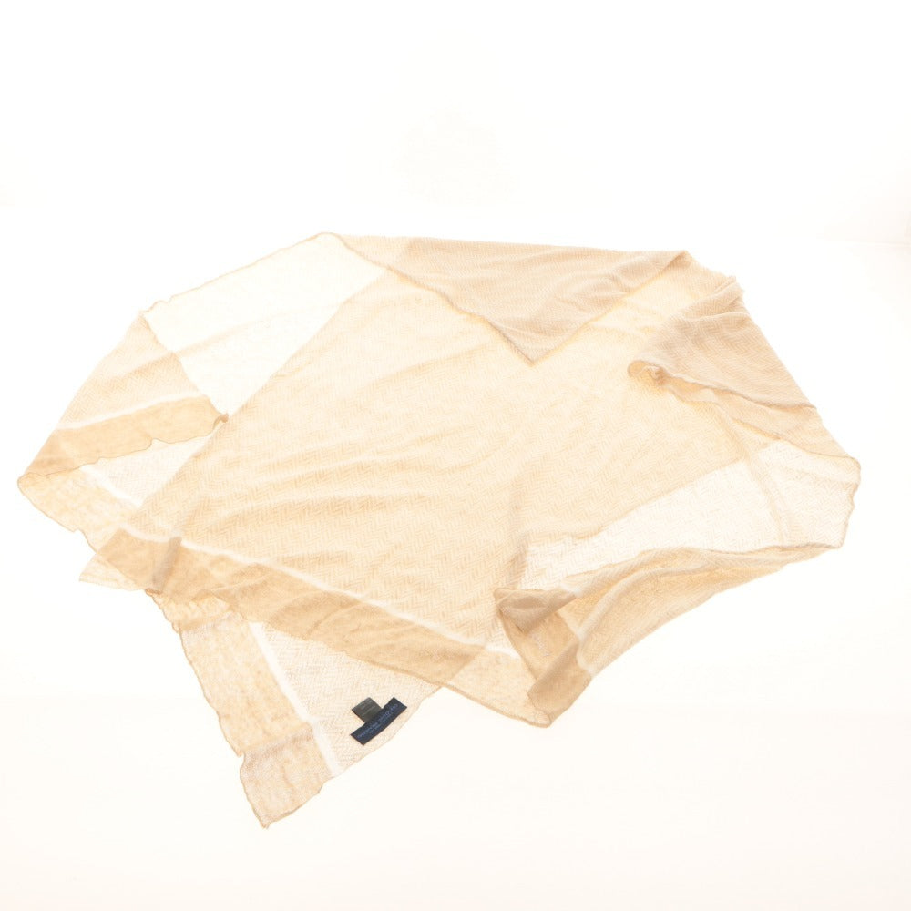 ■ OFFICINE PANERAI Large Stole Non-Sale Novelty Made in Italy Linen Silk Blend Light Beige with Bag