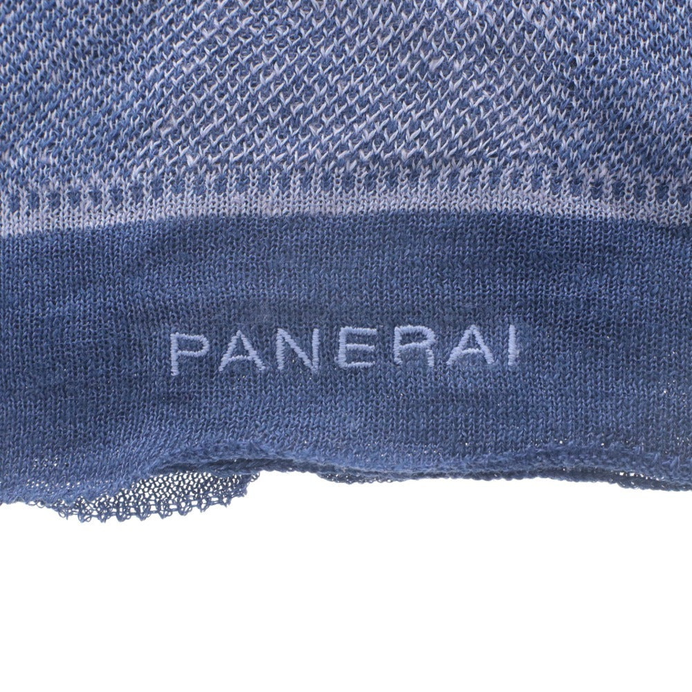 ■ Officine Panerai PANERAI Large Stole Non-Sale Novelty Italian-Made Linen Silk Blend Blue With Bag