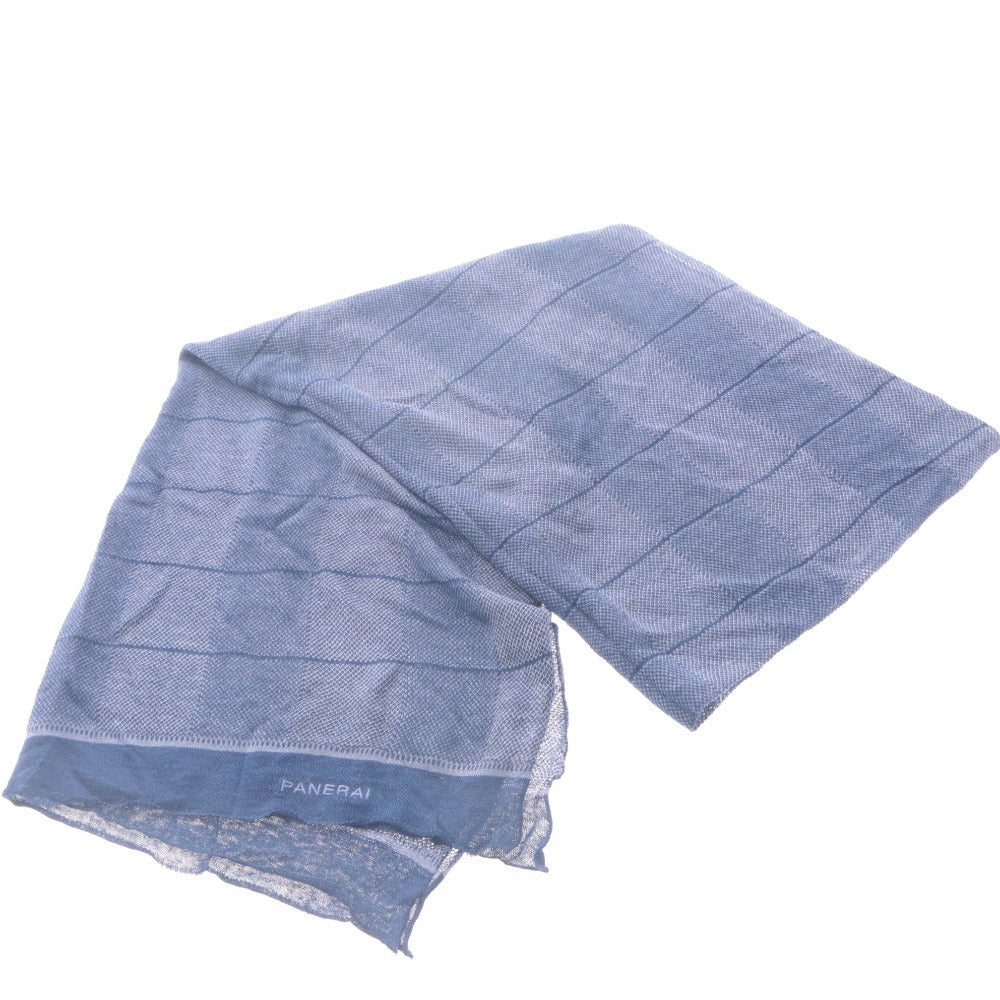 ■ Officine Panerai PANERAI Large Stole Non-Sale Novelty Italian-Made Linen Silk Blend Blue With Bag