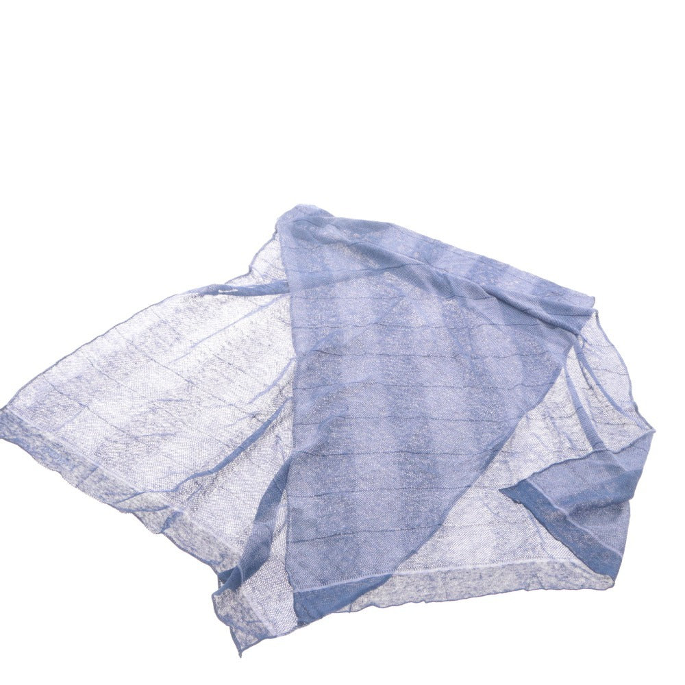 ■ Officine Panerai PANERAI Large Stole Non-Sale Novelty Italian-Made Linen Silk Blend Blue With Bag