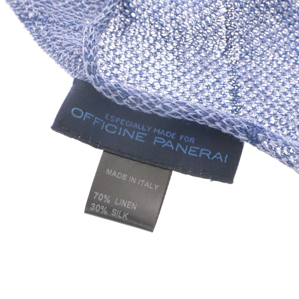 ■ Officine Panerai PANERAI Large Stole Non-Sale Novelty Italian-Made Linen Silk Blend Blue With Bag