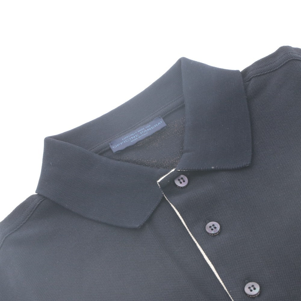 ■ OFFICINE PANERAI Polo Shirt Short Sleeve Top Novelty Not for sale Made in Italy Cotton Men's M Navy Unused