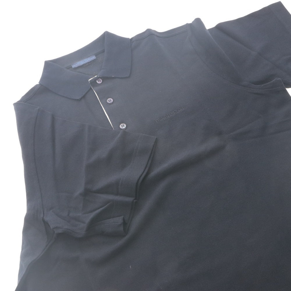 ■ OFFICINE PANERAI Polo Shirt Short Sleeve Top Novelty Not for sale Made in Italy Cotton Men's M Navy Unused