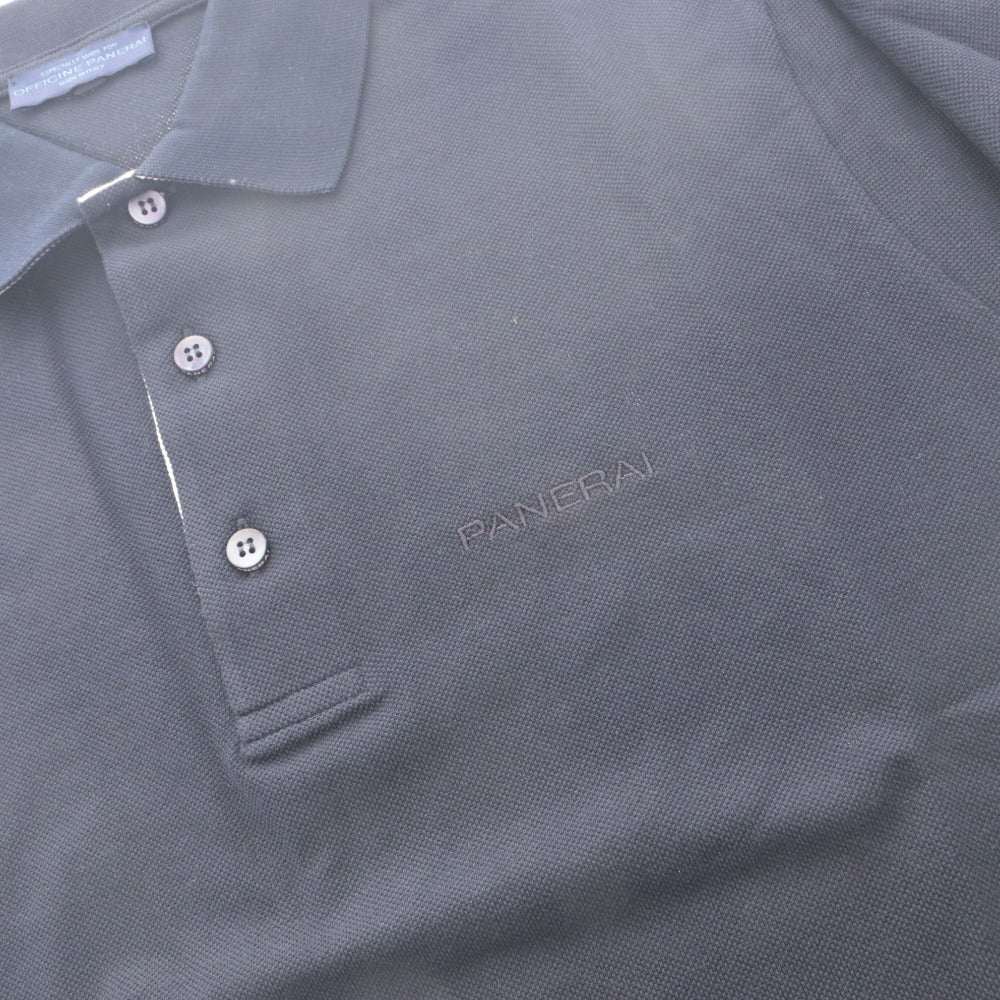 ■ OFFICINE PANERAI Polo Shirt Short Sleeve Top Novelty Not for sale Made in Italy Cotton Men's M Navy Unused