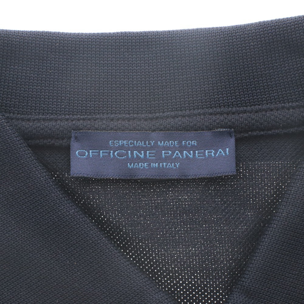 ■ OFFICINE PANERAI Polo Shirt Short Sleeve Top Novelty Not for sale Made in Italy Cotton Men's M Navy Unused