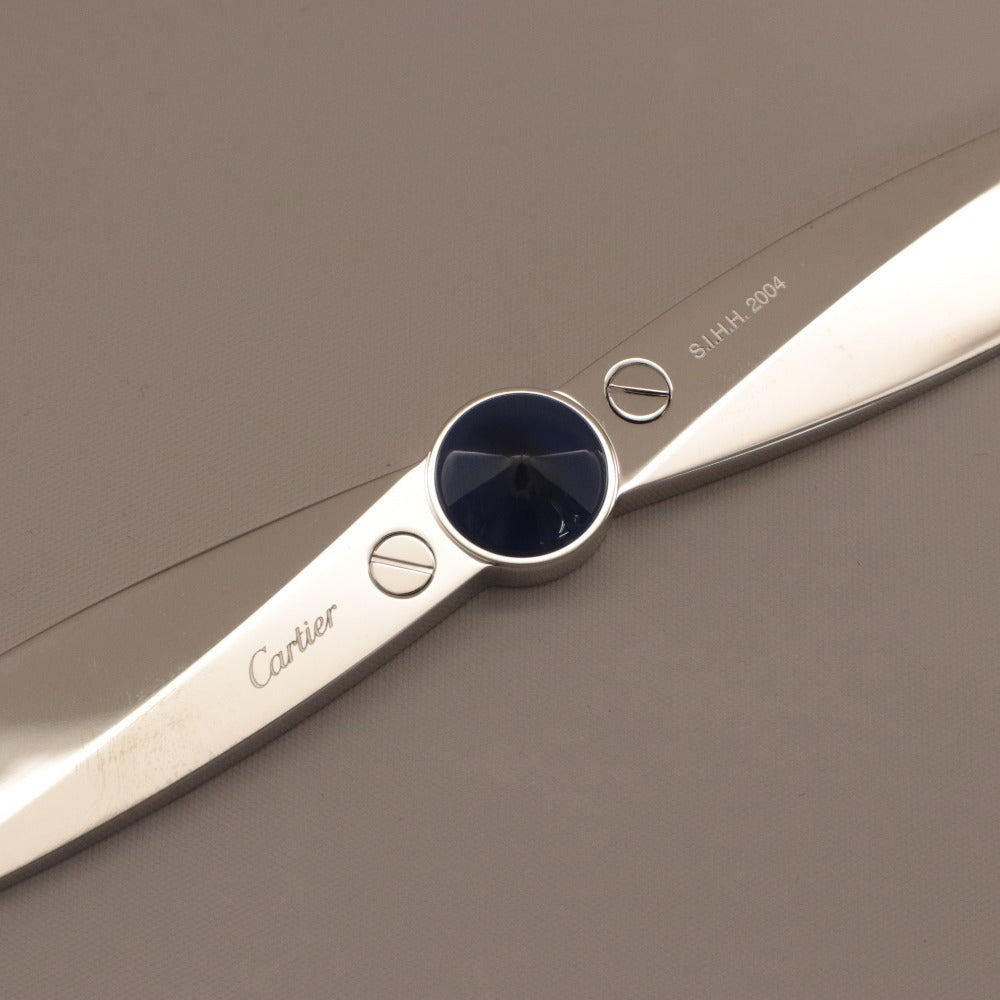 ■ カルティエ ペーパーナイフ ケース付き SIHH 2004 石入り サントス プロペラ型 全長21.5cm ケース/COWA0015 ノベルティ 付属品付き