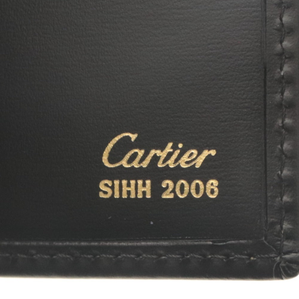 ■ カルティエ パスポートケース ホルダー SIHH 2006 RPSH0602 革 レザー 黒 カード 手帳入れ 全長13.6cm ノベルティ 付属品付き 未使用