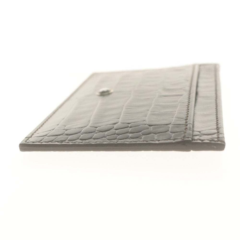 ■ Montblanc MONTBLANC Card Case, Business Card Holder, Pass Case, Croc-Embossed Leather, Black, With Accessories, Unused