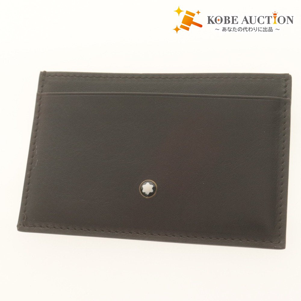 ■ Montblanc MONTBLANC Card Case, Business Card Holder, Pass Case, Leather, Black, With Accessories, Unused