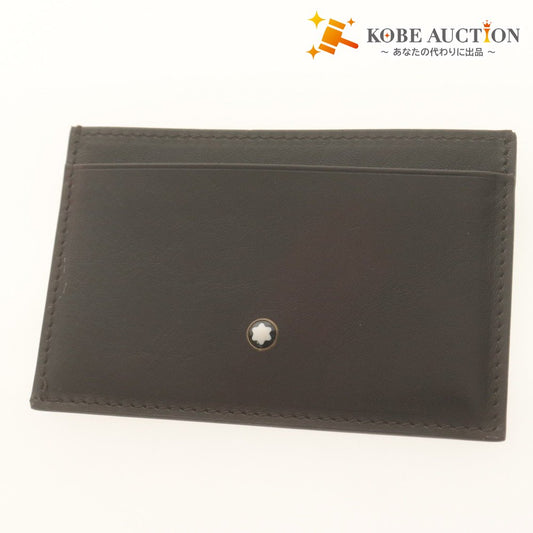 ■ Montblanc MONTBLANC Card Case, Business Card Holder, Pass Case, Leather, Black, With Accessories, Unused