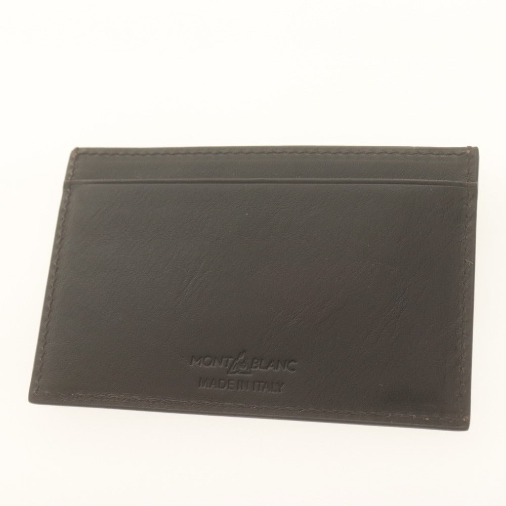 ■ Montblanc MONTBLANC Card Case, Business Card Holder, Pass Case, Leather, Black, With Accessories, Unused