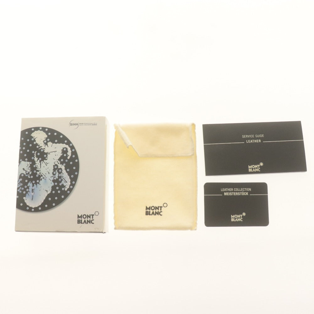 ■ モンブラン MONTBLANC カードケース 名刺入れ 定期入れ 二つ折り レザー ブラック 付属品付き 未使用