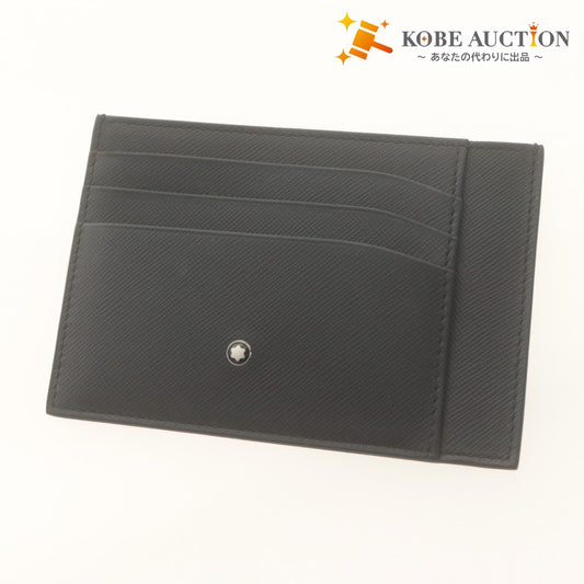 ■ Montblanc Card Holder Name Card Holder Pass Case Leather Dark Navy With Accessories Unused