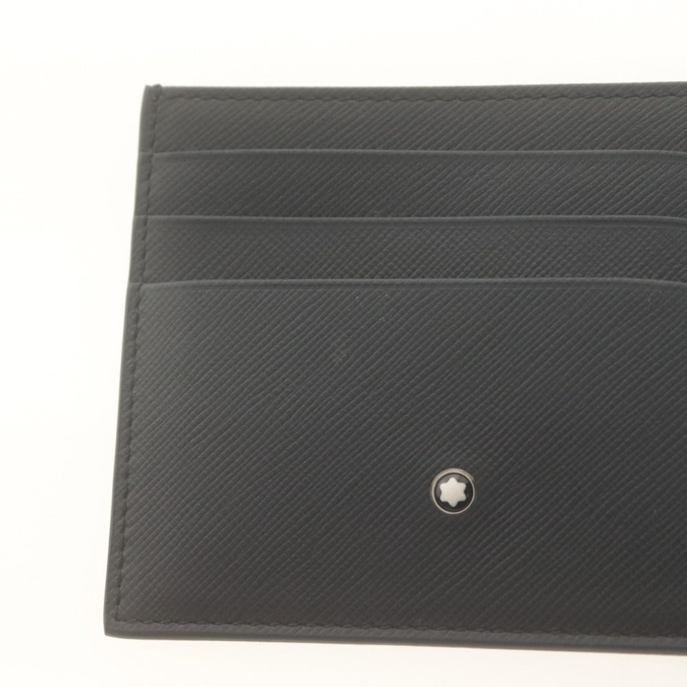 ■ Montblanc Card Holder Name Card Holder Pass Case Leather Dark Navy With Accessories Unused