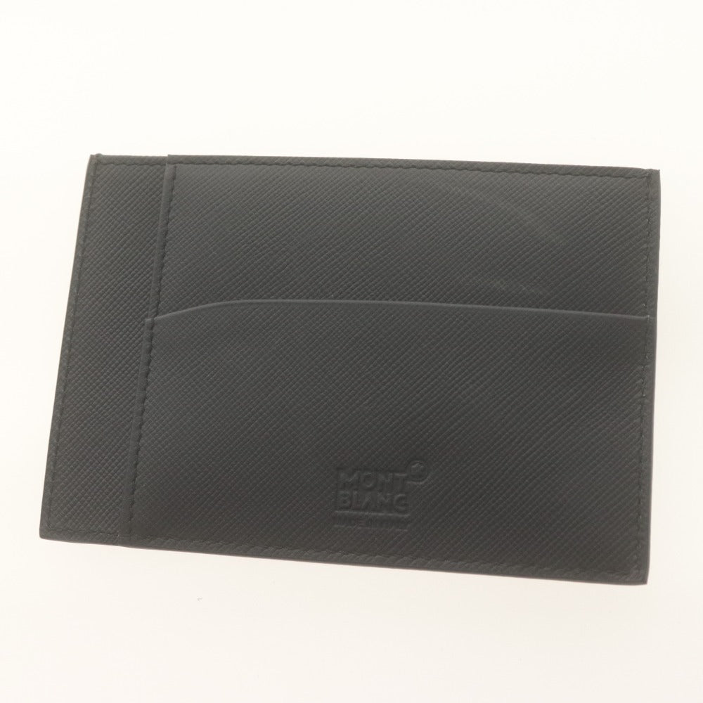 ■ Montblanc Card Holder Name Card Holder Pass Case Leather Dark Navy With Accessories Unused