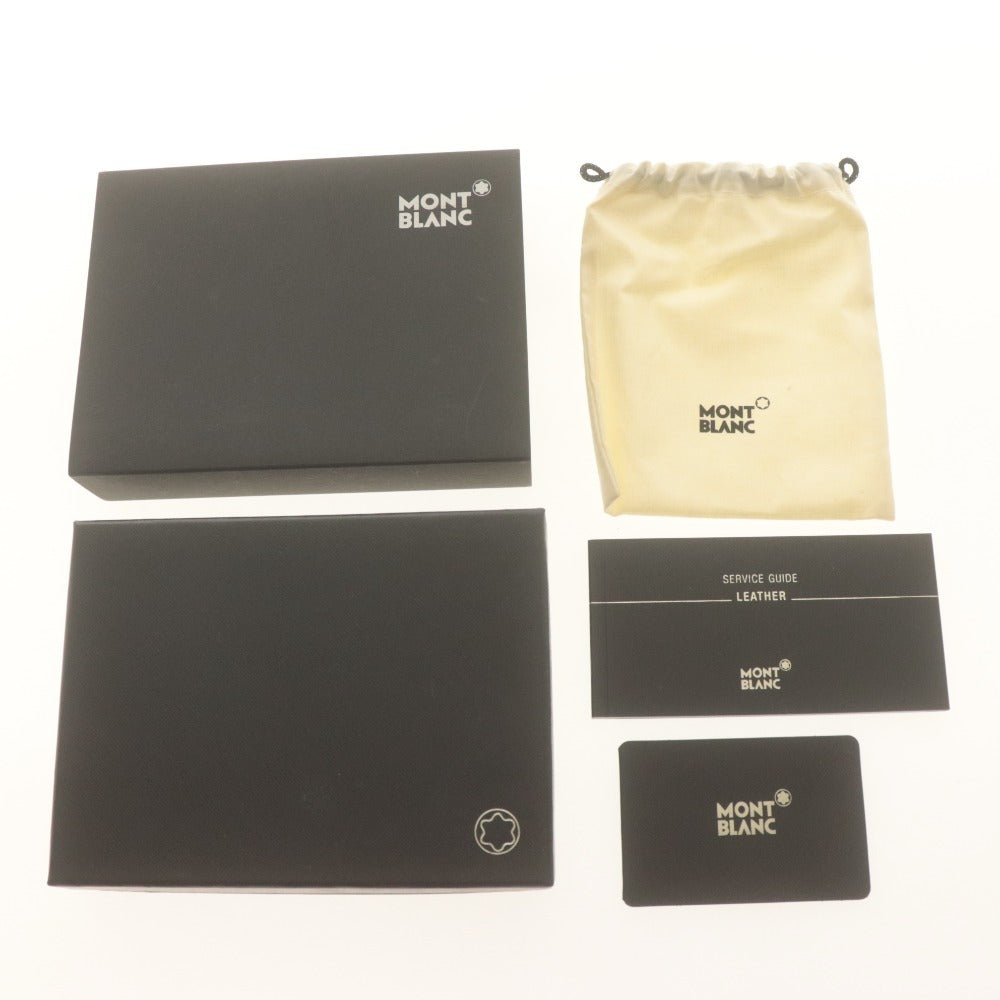 ■ Montblanc Card Holder Name Card Holder Pass Case Leather Dark Navy With Accessories Unused