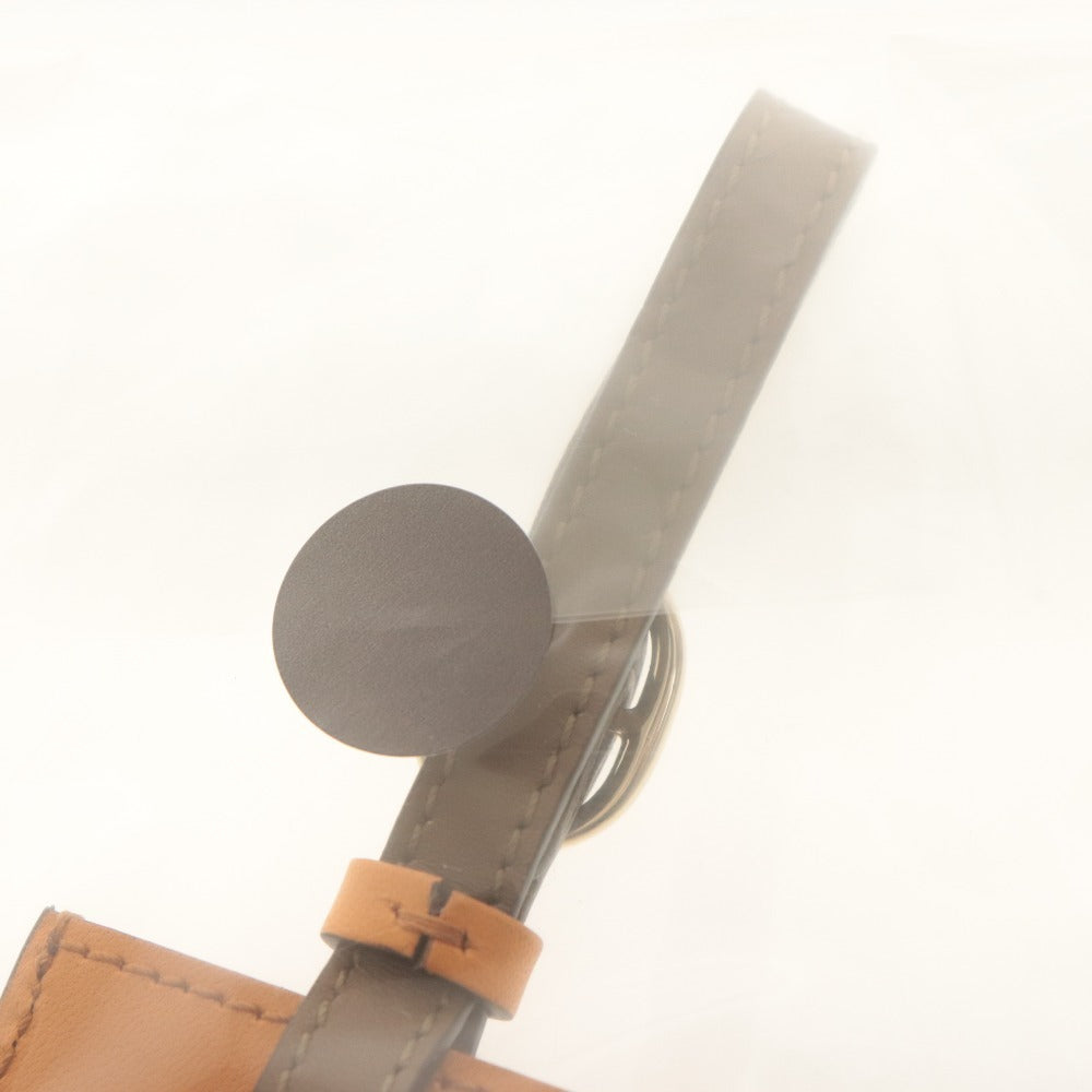 ■ GUCCI Name Tag Novelty Not for Sale Horse Gold Leather Orange Brownish Box Included Unused Unopened